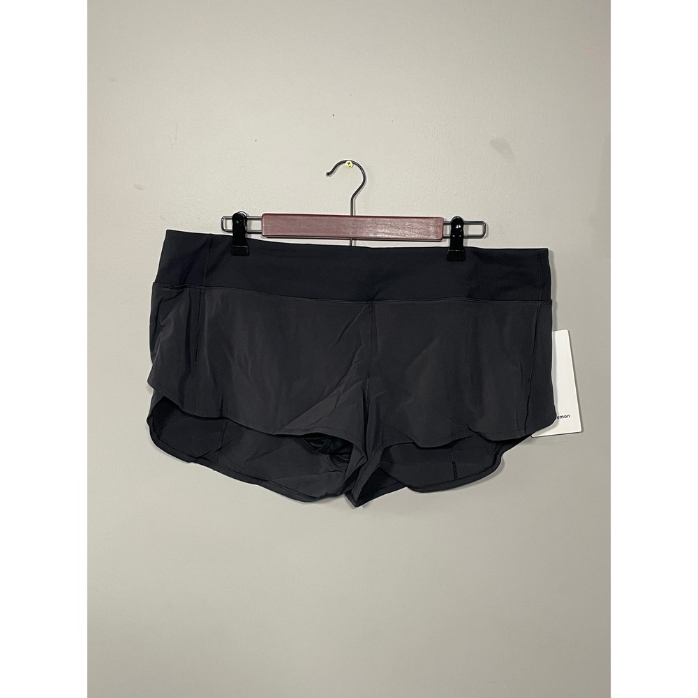 NWT Lululemon Speed Up LR Short 2.5" Lined Women Size 14 Black Running Athletic